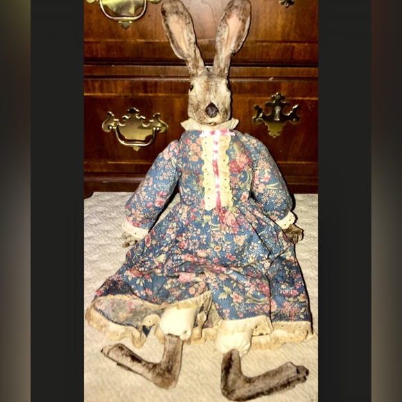 1989 Vintage Cape Cod Artisan Hand Made Baroque Rabbit Head Baby Doll - Picture 2 of 10